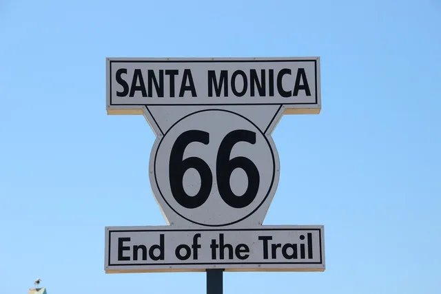 santa monica, 66, end of the trail, highway, sign, travel, usa, california, los angeles, historic, blue angel, santa monica, santa monica, santa monica, los angeles, los angeles, los angeles, los angeles, los angeles. Fifteen kinds of historic highway: how to tell the real ones from signage