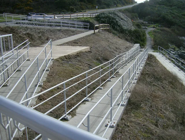 Harris Beach State Park, Brookings, Oregon. Accessible boardwalk created with wheelchair ramps. Slow travel mistakes: check accessible options first