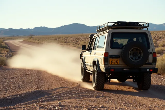 High-clearance 4x4 on a rugged desert backcountry byway. 5 things to weigh up on backroad itinerary building
