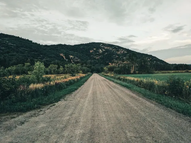 Serene dirt road through lush countryside with mountains in background, perfect for travel and nature themes. Cabot Trail Slow Travel: A Two-Day Itinerary Without the Rush