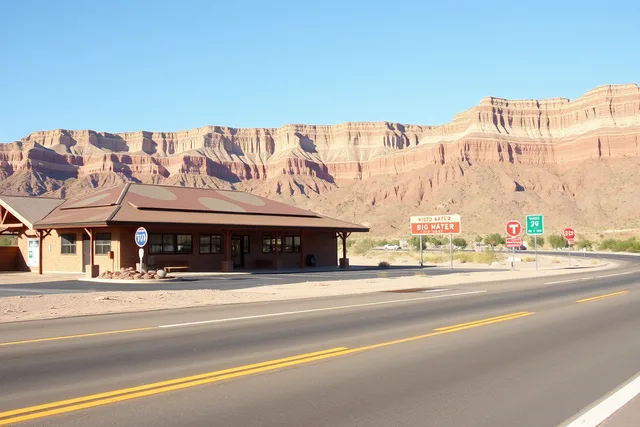 Themed visitor center beside Highway 89 in Utah desert. Local partnerships are how agencies steer you from slow travel mistakes