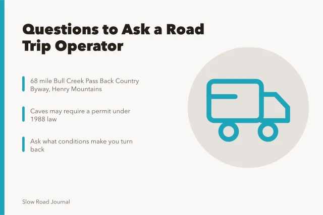 Checklist of permit, group size and turnaround questions for guided road trips. Road trip operator questions: permits, group size, and turnaround rules